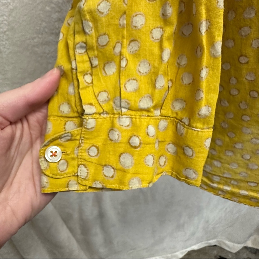 Anthropologie Odille high low Mustard yellow tunic top Oversized Lagenlook SZ 12 - Picture 6 of 8